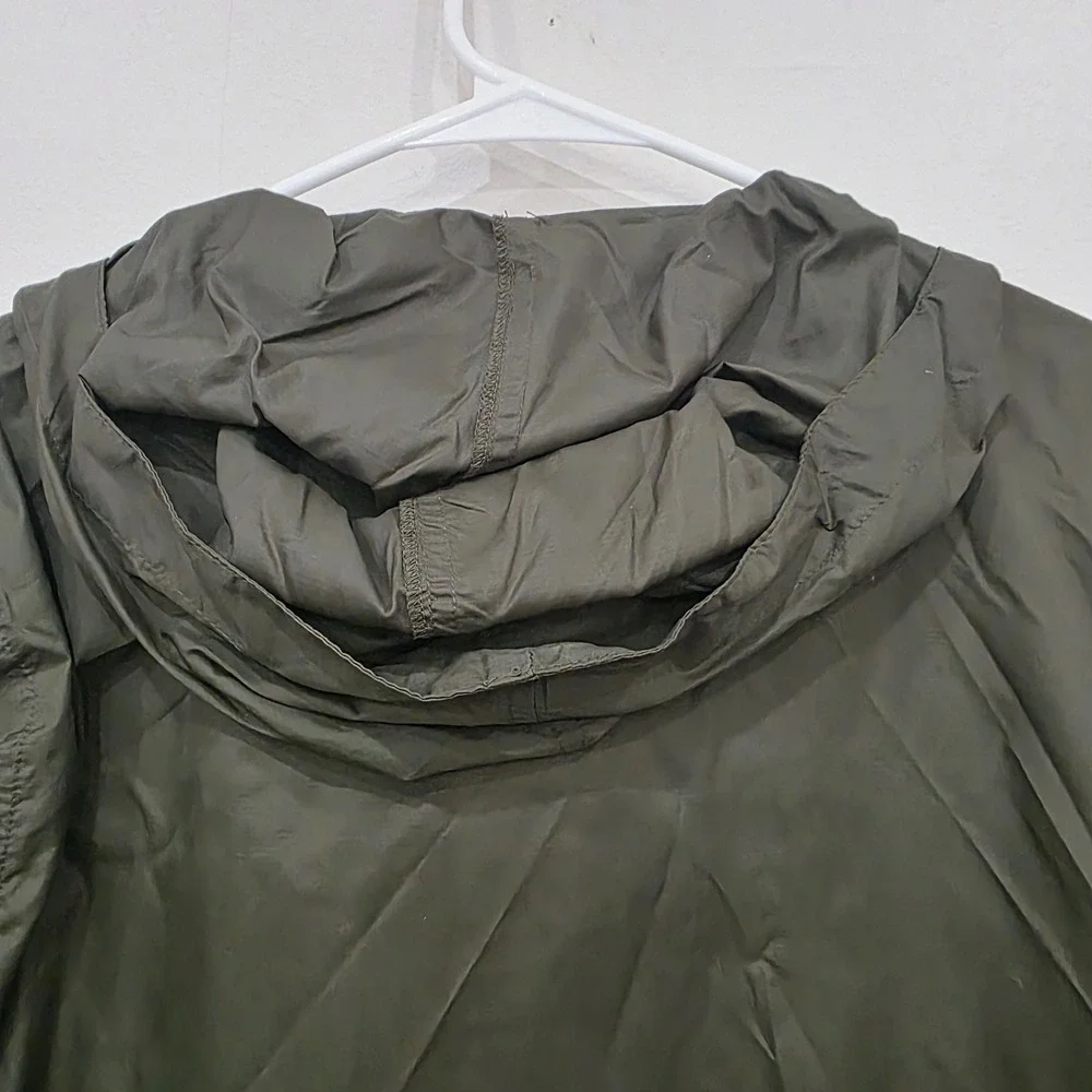 GAP Mens XS Anorak Jacket Olive Green Half Zip Hooded Windbreaker‎ Pullover